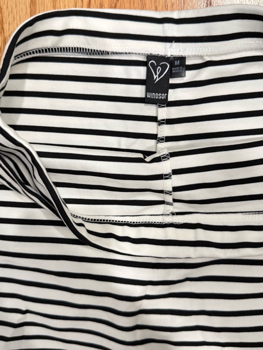 Windsor Black and White Striped Mini Skirt with Buckle Accent - Picture 2 of 2